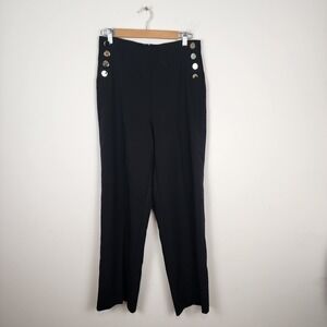 House of Harlow Nautical Sailor‎ Gold Button Black Pants Women's Size 8